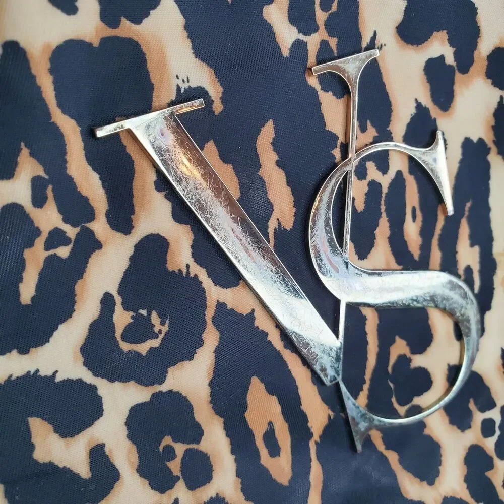 Victoria's Secret Large Travel Toiletry Bag Make-up Bag Leopard Print 90s Y2K